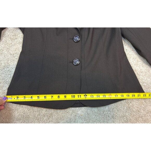 NWT Lafayette 148 New York Women Espresso Brown Wool Two-Button Blazer Jacket 10 - Picture 15 of 16